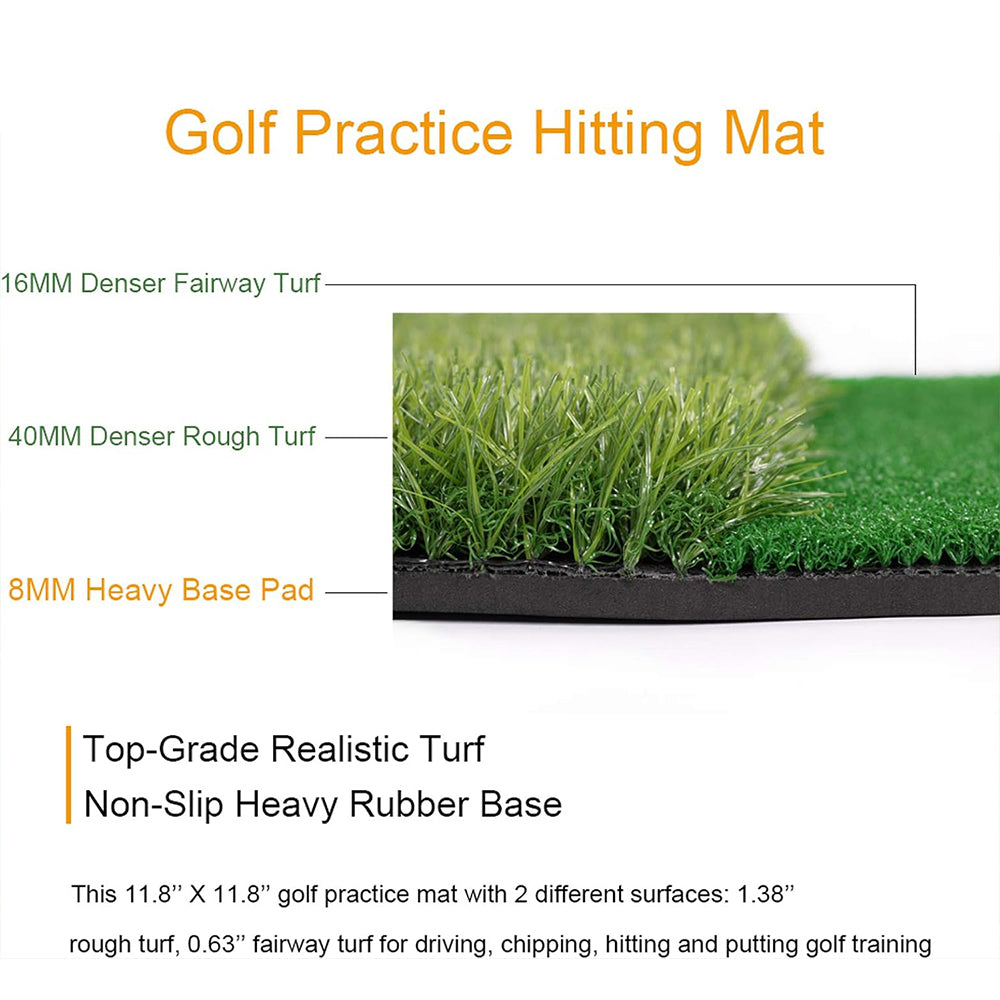 3 Pieces Portable Foldable Golf Debris Practice Net and Mat
