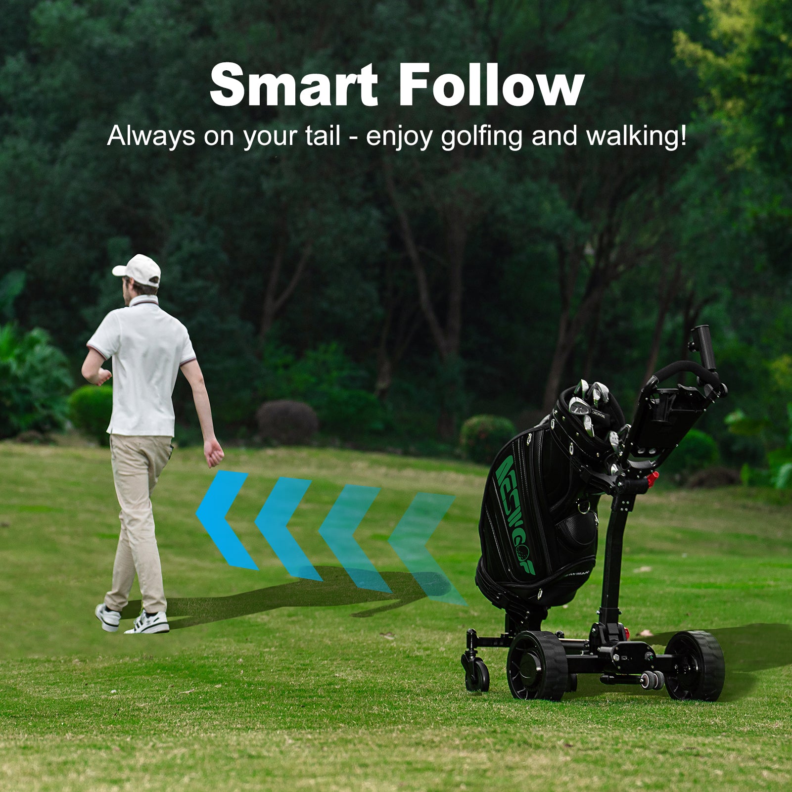ESWING Golf Electric Trolley Bluetooth Remote Control Follow Golf Car