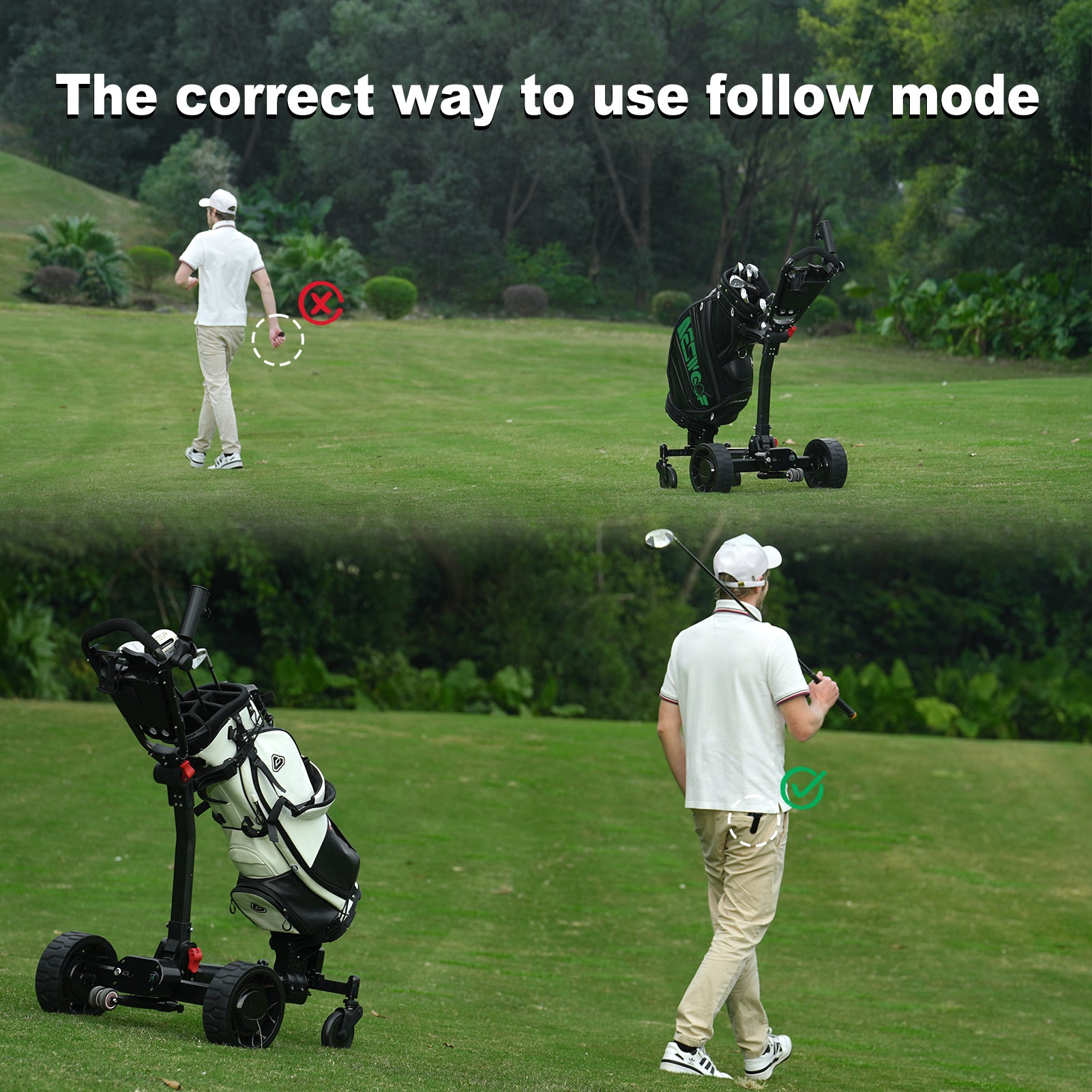 ESWING Golf Electric Trolley Bluetooth Remote Control Follow Golf Car