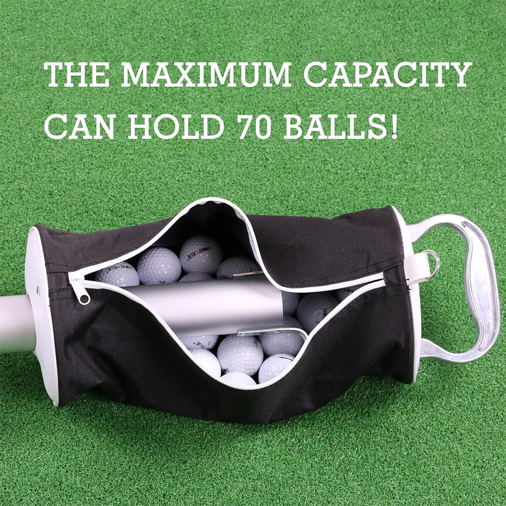 Detachable Aluminum Alloy Tube Golf Ball Retriever with Shag Bag